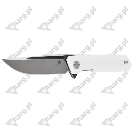 Nóż składany Bestechman Dundee White G10, Grey Titanized / Satin D2 by Ostap Hel (BMK01G)