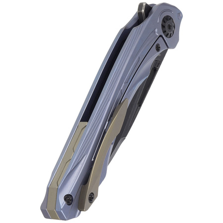 Nóż składany Bestech Wibra Blue Titanium, Black Stonewashed M390 by Kombou (BT2001C)