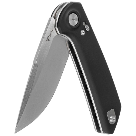 Nóż składany Reate PL-XF-A-1 Black Aluminium, Satin/Stonewashed Nitro-V