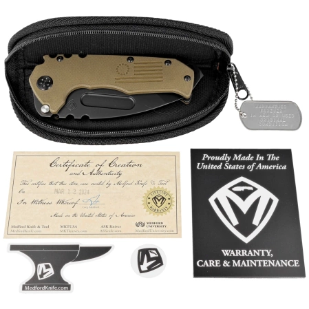 Medford Praetorian Scout M/P OD Green G10, PVD HW/Clip, Black DLC D2 by Greg Medford (MKM30DPT-1010-TPCP-BP)