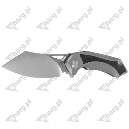 Nóż składany Bestech Kasta Grey Titanium / Marble Carbon Fiber, Mirror Stonewash M390 by Kombou (BT1909A)