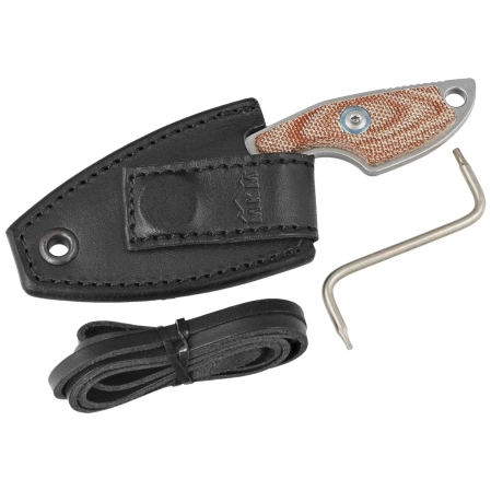 Nóż na szyję MKM Mikro 1 Natural Canvas Micarta, Stonewashed M390 by Jesper Voxnæs (MKMR01-NC)