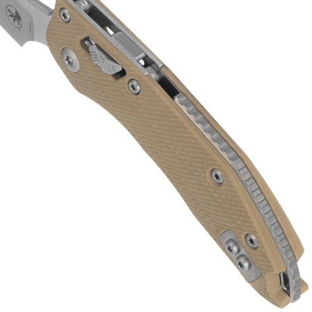 Microtech Stitch Ram-Lok S/E Knife Tan Fluted G10, Stonewashed M390MK by Borka Blades and Tony Marfione (169RL-10FLGTTA)