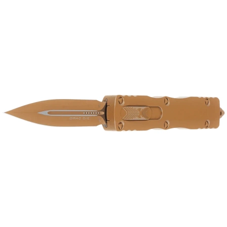 Nóż automatyczny OTF Microtech Dirac D/E Cerakote Tan Aluminium, Cerakote Tan M390 by Tony Marfione (225-1CTA)