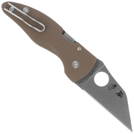 Nóż składany Spyderco Microjimbo Sprint Run Brown G10, Stonewashed CPM 15V by Michael Janich (C264GPBN15V)