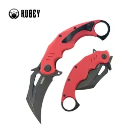 Nóż składany Kubey Wrath Red G10, Blackwashed 14C26N by MUZI Design (KU261H)