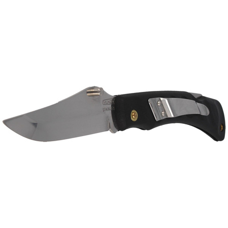 Mikov Crocodile Black ABS Folding Knife, Mirror Finish with Clip (243-NH-1/C CLIP/BLACK)