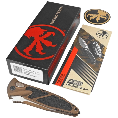 Nóż automatyczny Microtech Socom Elite Auto S/E Cerakote Burnt Bronze Aluminium, Cerakote Burnt Bronze M390 by Tony Marfione (160A-1UB-C19Z4)