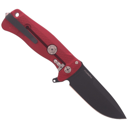 Nóż składany LionSteel SR22A Red Aluminum, Black Sleipner by Molletta (SR22A RB)
