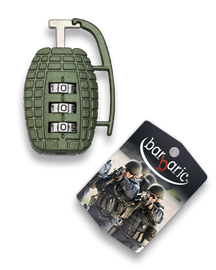 Barbaric Padlock Grenade Shaped, Green Metal (09919 GR)