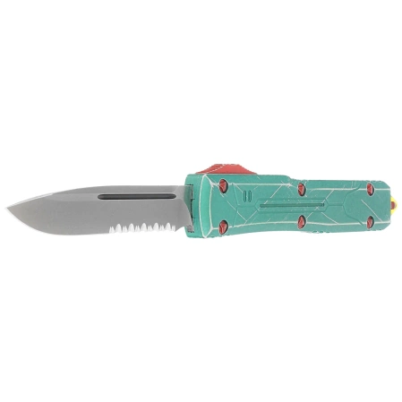 Nóż automatyczny OTF Microtech Ultratech S/E Bounty Hunter Signature Distressed Green Aluminium, Apocalyptic P/S M390 by Tony Marfione (121-11BH)