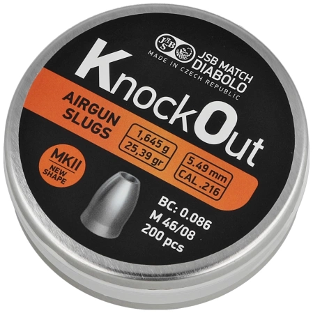 JSB KnockOut Slugs MKII .216 / 5.49 mm, 1.645 g, 200 pcs (546222-200)