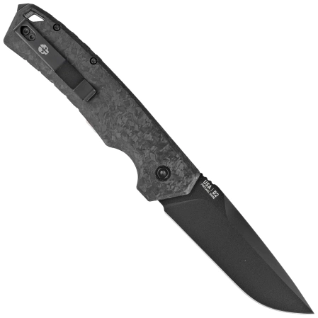 Tekto A3 Delta D/P Automatic Knife Forged Carbon Fiber, Black D2