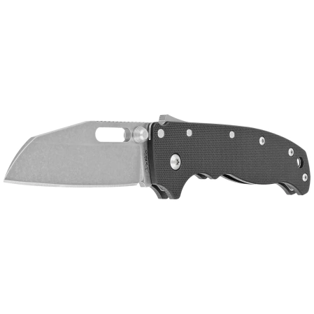 Demko AD20.5 Shark Foot Knife Black Peel Ply G10, Stonewashed D2 by Andrew Demko (205-D2-BLKPPG10-SF)