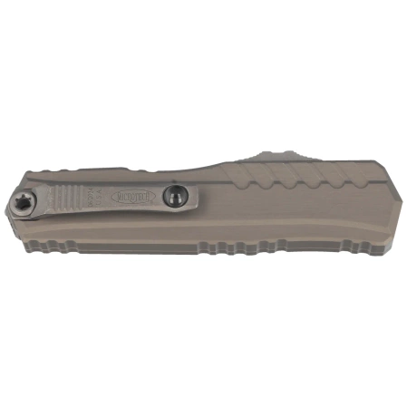 Microtech Cypher II S/E OTF Knife Natural Clear Aluminum, Apocalyptic M390MK by Deryk Munroe and Tony Marfione (1241-10APNC)