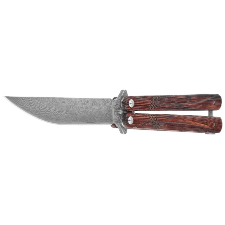 Nóż motylek Martinez Albainox Balisong Fine Wood, Damascus (02255)