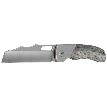 Nóż składany Bestech Syn Grey Titanium / Black Canvas Micarta, Hand Rubbed Stonewashed / Satin Elmax by Evolved EDC (BT2306B)