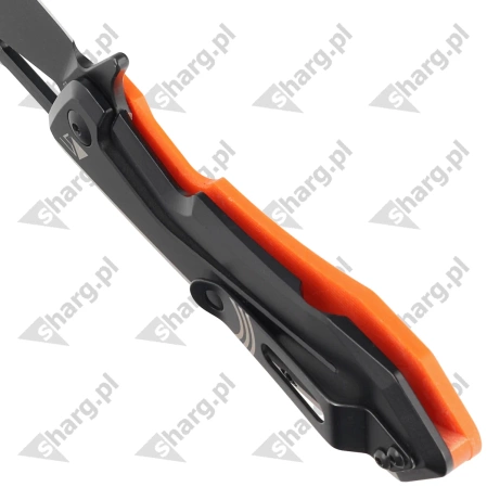 Real Steel Knives Pelican Orange G10 / Black Steel, Black D2 by Aslan Zhanabayev (7922)