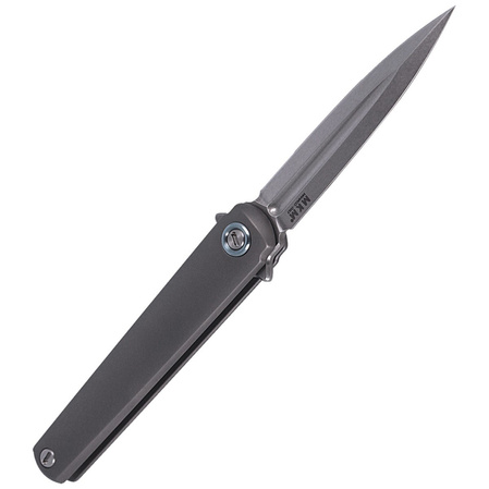 MKM Flame Dagger Sandblasted Titanium, Stonewashed M390 by Michael Zieba (MK FL02-TSW)