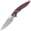 Nóż składany Rike Knife RK 1902 R/CF Titanium/Red Carbon Fiber, Bead Blasted M390