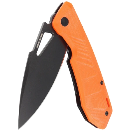 Nóż składany Real Steel Pelican Orange G10 / Black Steel, Black D2 by Aslan Zhanabayev (7922)