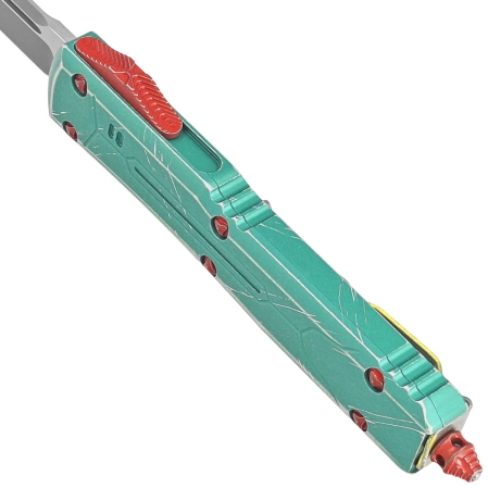 Nóż automatyczny OTF Microtech Ultratech S/E Bounty Hunter Signature Distressed Green Aluminium, Apocalyptic M390 by Tony Marfione (121-10BH)