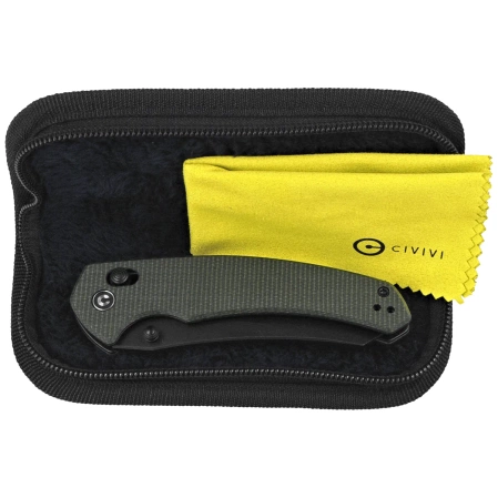 Nóż składany Civivi Sixgill Green Canvas Micarta, Black Stonewashed Nitro-V by Gavko Knives (C24050-3)