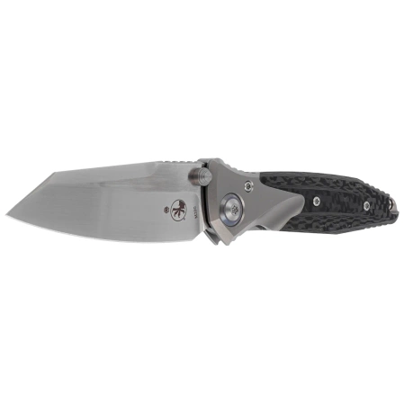 Nóż składany Microtech Socom Bravo Mini Warcom Titanium/Carbon Fiber, Blue HW, Hand Rubbed Satin M390 by Tony Marfione (263M-4CFTI)