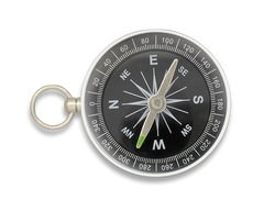 Barbaric Pocket Compass, Silver Aluminum, Ø 4.3 cm (33891)