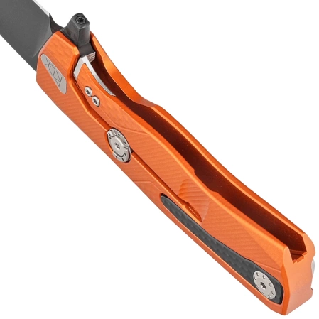 LionSteel ROK Knife Orange Aluminum, Black M390 by Molletta (ROK A OB)