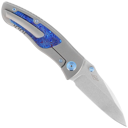 Nóż składany Kubey KB Knives Vertigo Gray Titanium/Timascus, Stonewashed CPM S35VN by Peter Carey (KB258D)